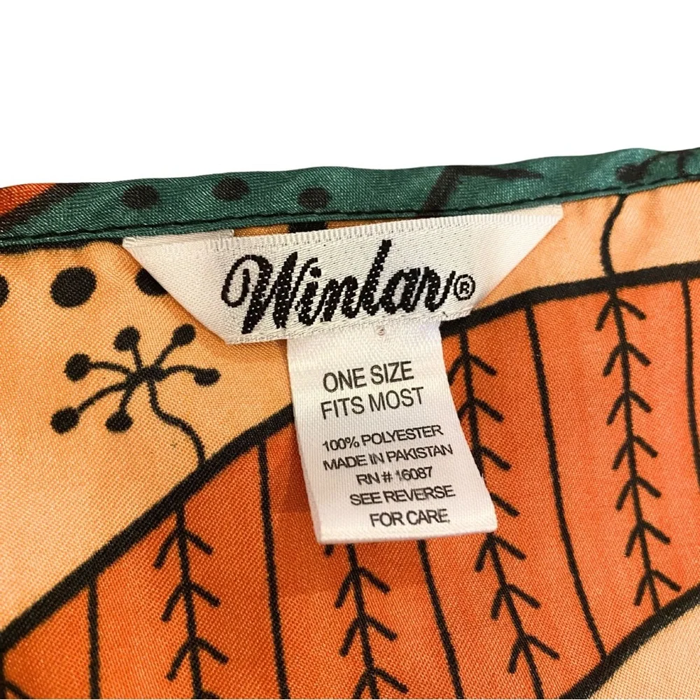 Vintage Winlar Kaftan Maxi Dress One Size Fits Most V-Neck Colorful Geometric - Picture 7 of 10